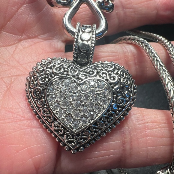 Lia Sophia Love Dust Cut Crystal Silver Tone Double Wheat Chain Necklace EUC - Picture 5 of 10